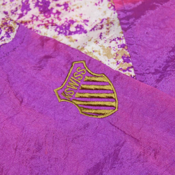 Vintage K-Swiss Windbreaker Purple Gold pink Size M - Picture 7 of 7